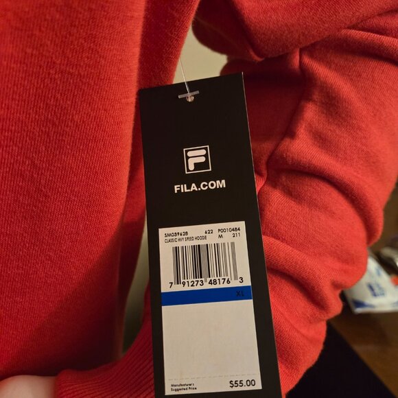 **Men's Red Fila Speed Long Sleeve Hoodie - NWT (New with Tags) | Size XL** - Picture 4 of 6
